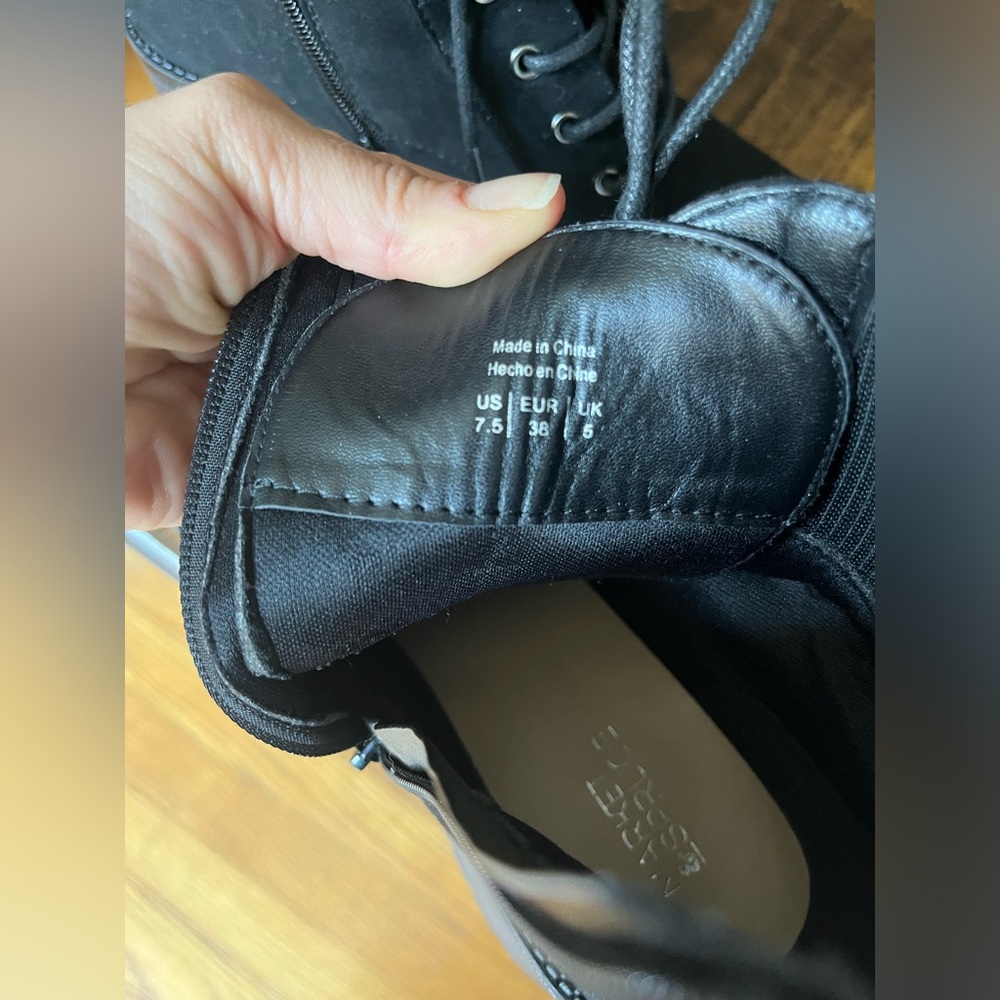 Low heel Black Ankle Boots, size 7.5
